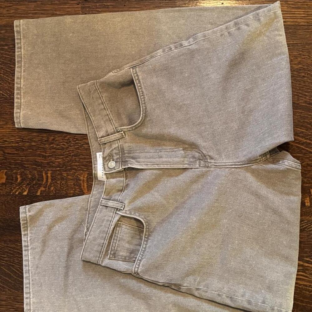 Topshop washed taupe gray straight leg jeans